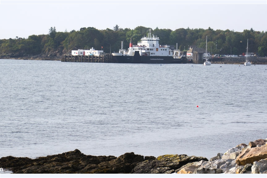 This is the picture from the road on the way into Armadale. Vehicle ferries are still an integral part of life in the New Hebrides. We saw three ferry piers during our visit. Isle of Skye, Armadale Pier