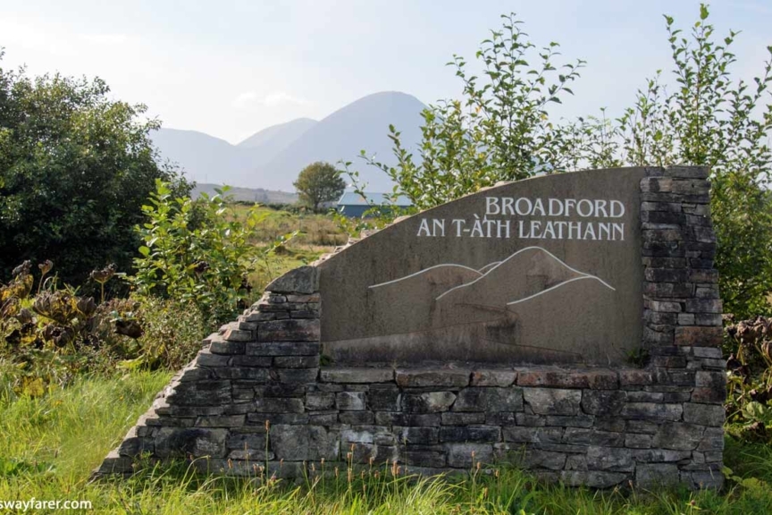Broadford sign on the road into the town. Isle of Skye, Broadford Sign