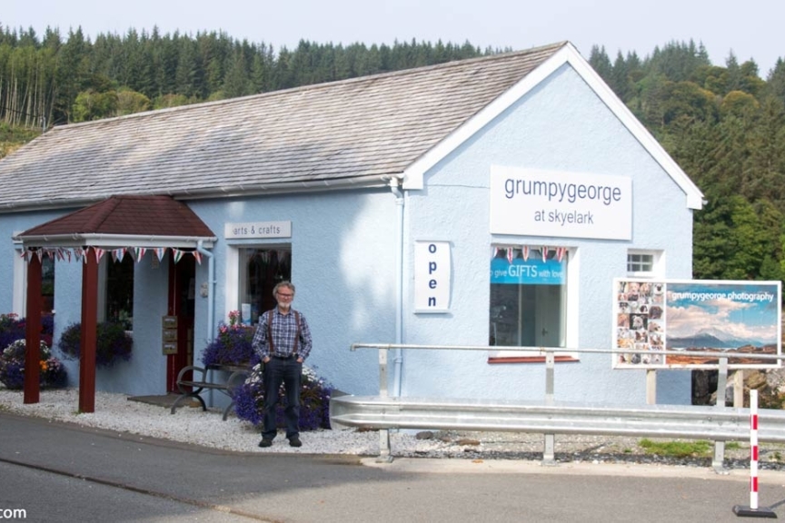 Gift and canvas print shop on the pier at Armadale. Isle of Skye, Armadale Pier - Grumpygeorge of Skyelark