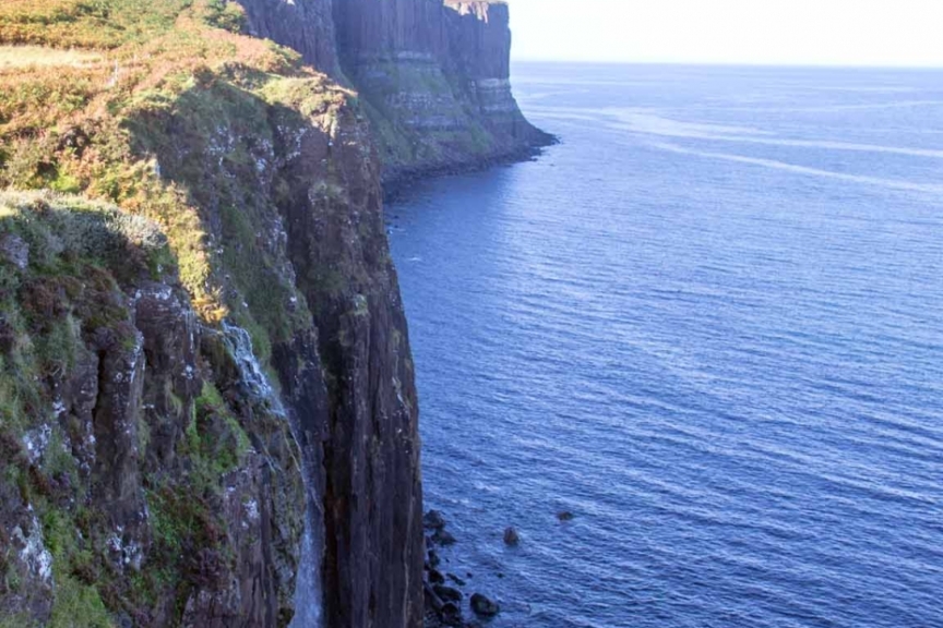 The "toe tingling" view of the Kilt Rock and Waterfall just to the south of Staffin. Isle of Skye, Kilt Rock and Waterfall