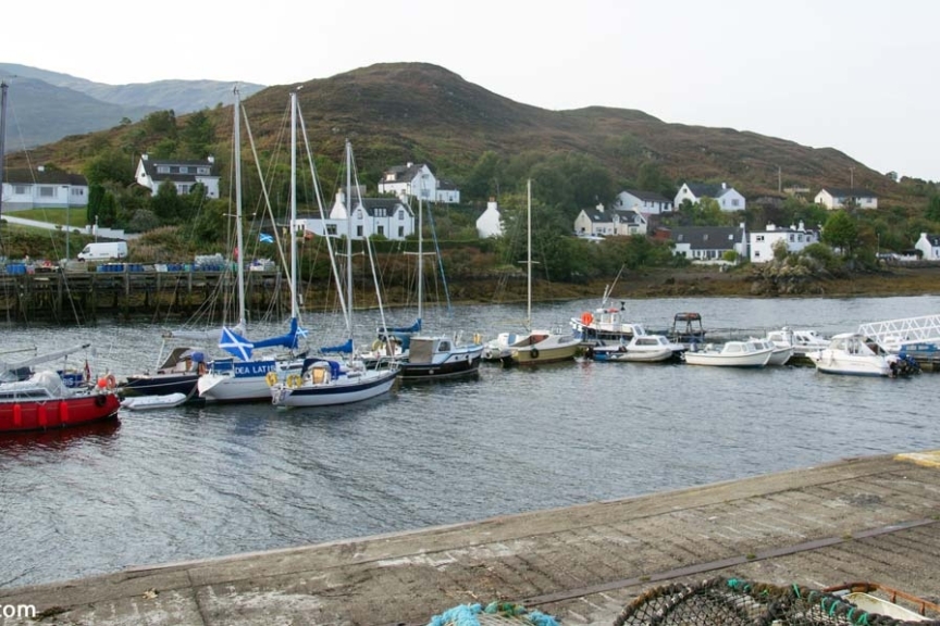 The sleepy harbour view at Kyleakin. There wasn't much action at Kyleakin when we visited. Isle of Skye, Kyleakin Harbour