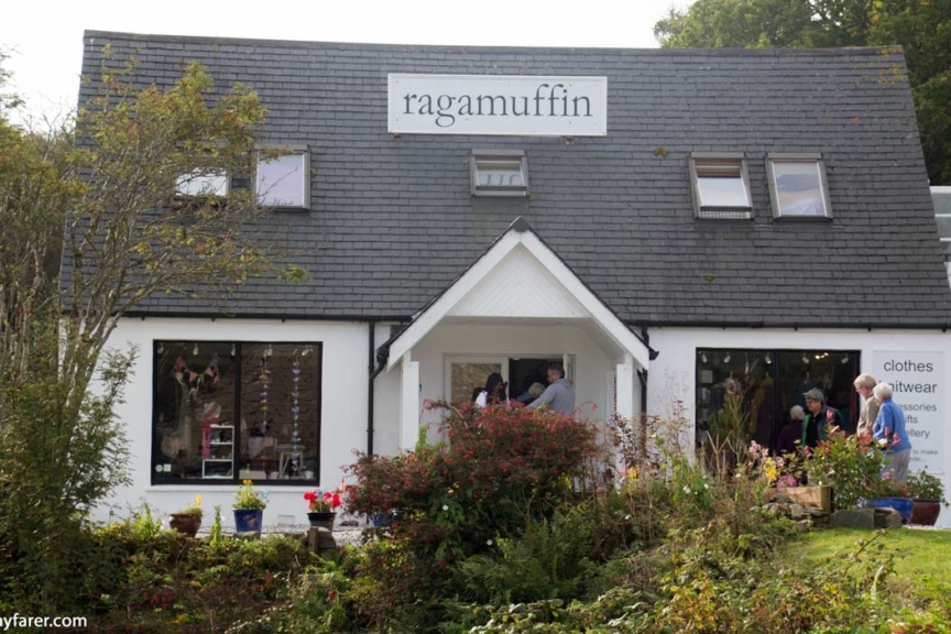 The Armadale Pier has an interesting range of shops: a leather shop, two gift shops and a cafe. They are worth a visit. Isle of Skye, Armadale Pier - Ragamuffin Arts & Crafts Gift Shop