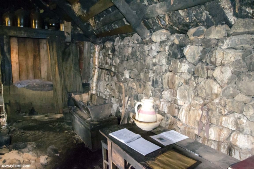 The visitor's book in the main living area. Isle of Skye, Colbost Croft Museum - Main living area