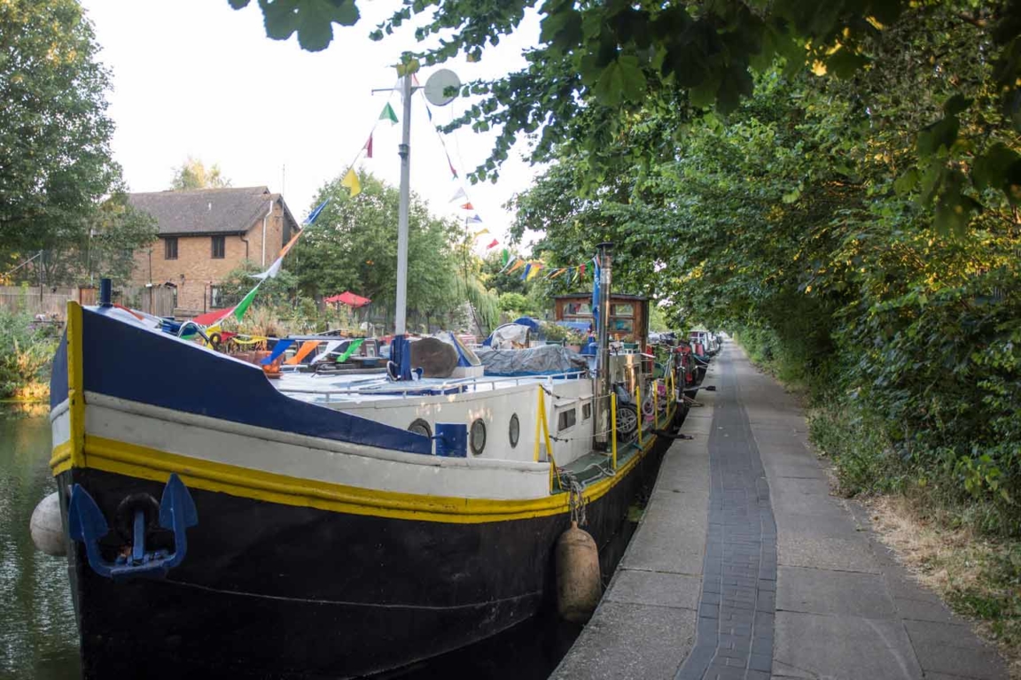 Canal-ship home moored near Victoria Park (from the bow). Canalship-Home---2