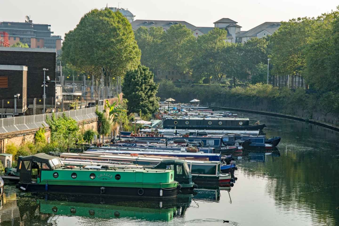 Narrowboats moored at Lisson Grove. Lisson-Grove-Narrowboats